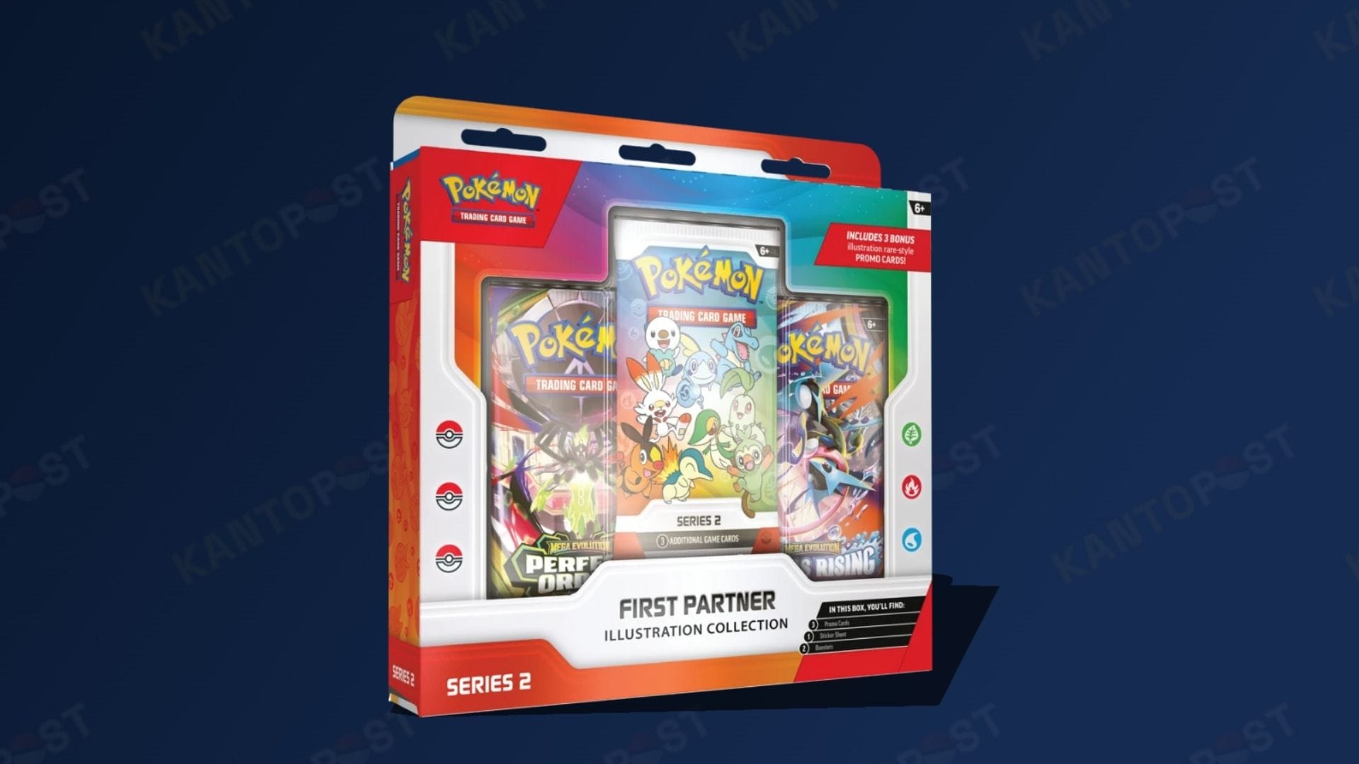 The Pokémon First Partner Series 2 product in front of a blue background