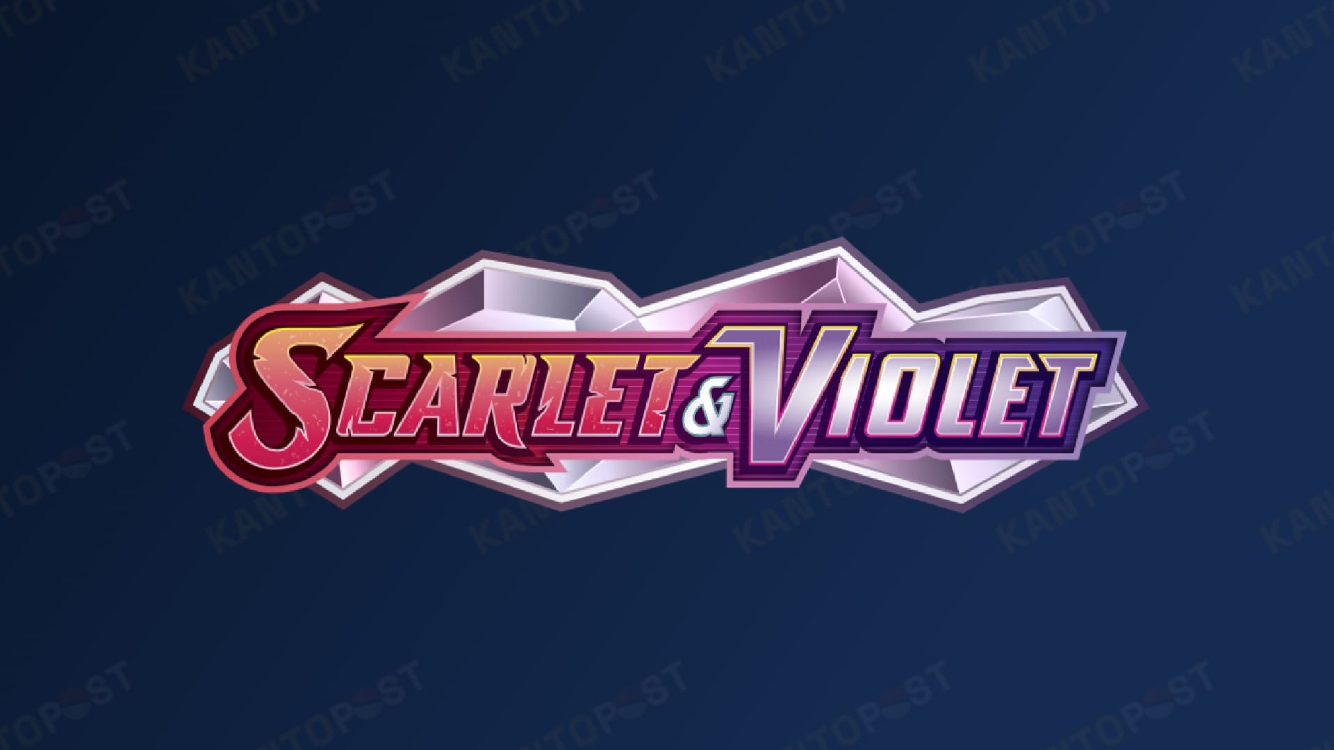A logo for the Pokemon TCG set Scarlet and Violet