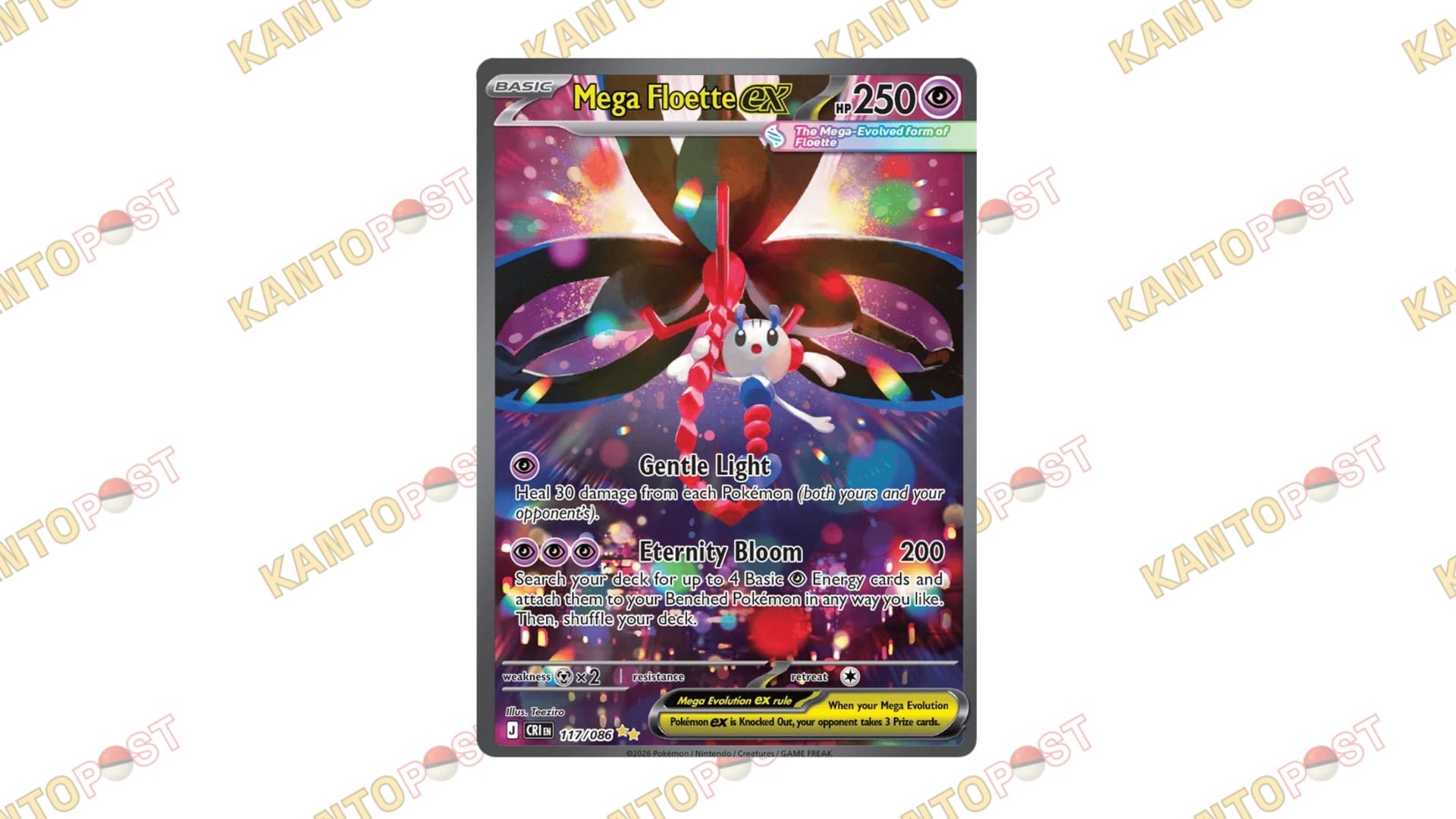 Mega Floette ex SIR Pokemon card from Pokemon Chaos Rising