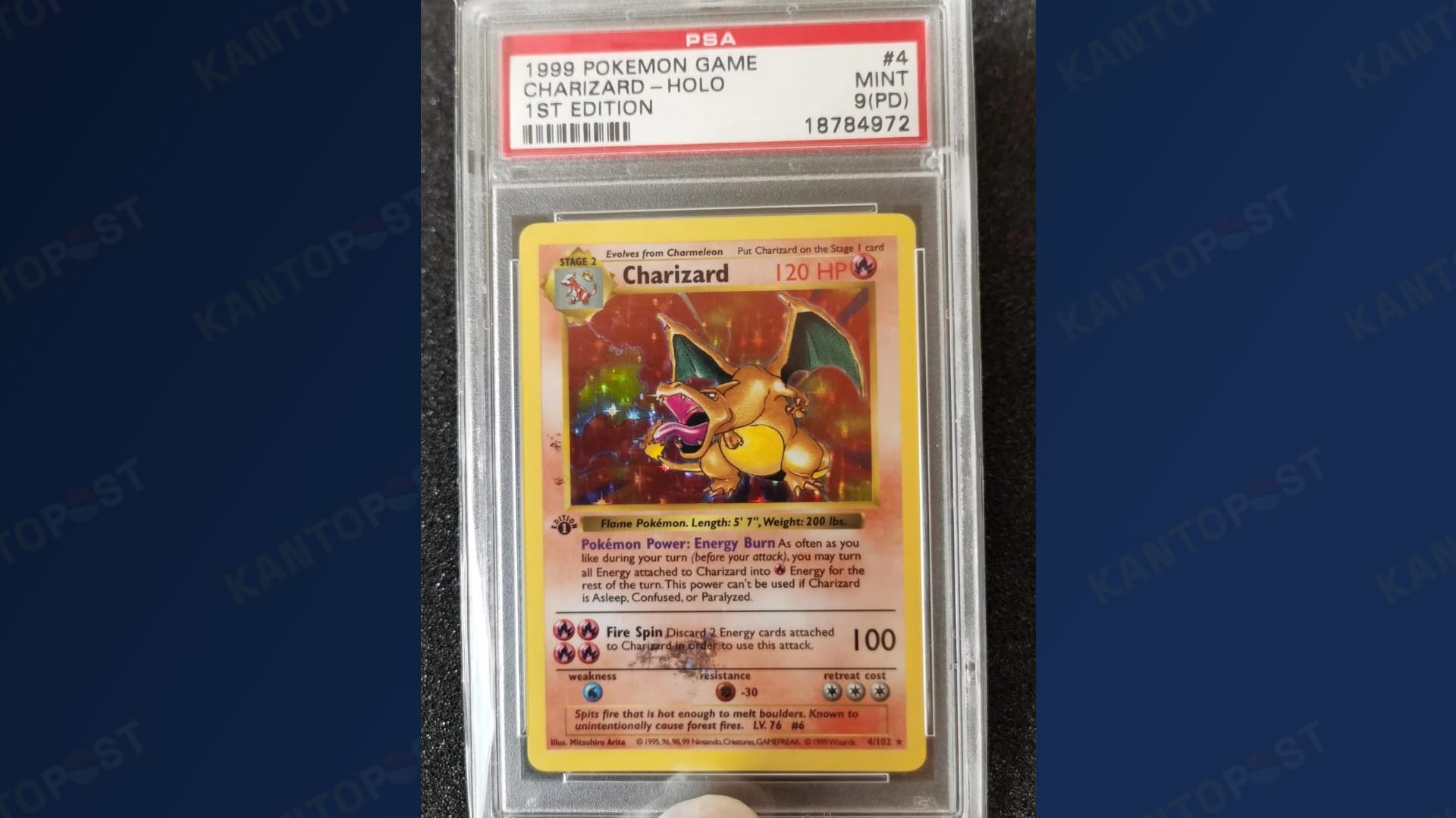 The Shadowless Charizard with a Holo Error from the Pokemon card misprints subreddit